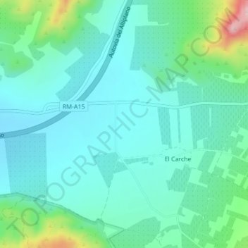 Mapa topográfico La Hoya de Pedro Aznar, altitude, relevo