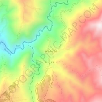 Mapa topográfico Alto Bonito, altitude, relevo