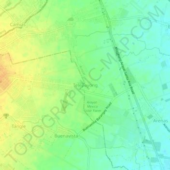Mapa topográfico Telapayong, altitude, relevo