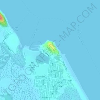 Mapa topográfico Yorkeys Knob, altitude, relevo