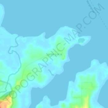 Mapa topográfico Santa Lucia, altitude, relevo