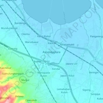 Mapa topográfico Astanajapura, altitude, relevo