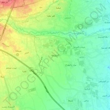 Mapa topográfico Al Mulayhah, altitude, relevo