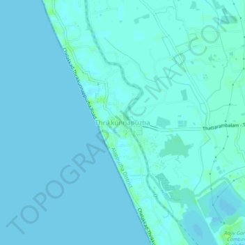 Mapa topográfico Thrikkunnapuzha, altitude, relevo