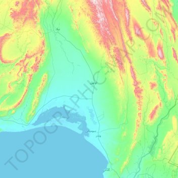 Mapa topográfico Lasbela District, altitude, relevo