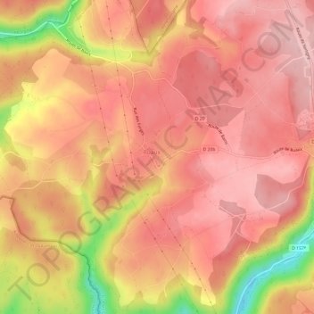 Mapa topográfico Le Fraiteux, altitude, relevo