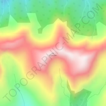 Mapa topográfico Солзан, altitude, relevo