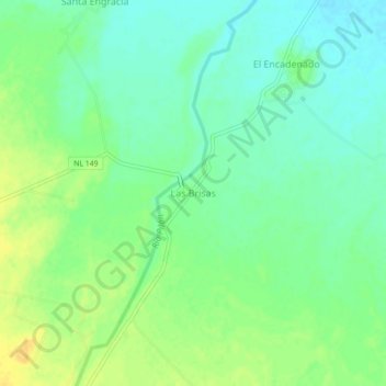 Mapa topográfico Las Brisas, altitude, relevo