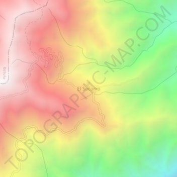 Mapa topográfico El Socorro, altitude, relevo