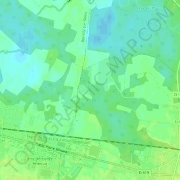 Mapa topográfico La Grande Lechere, altitude, relevo