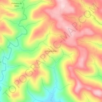 Mapa topográfico Linha Andréis, altitude, relevo