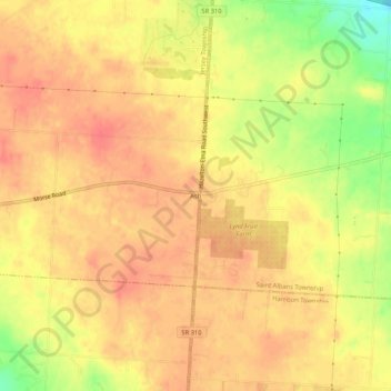 Mapa topográfico Ash, altitude, relevo