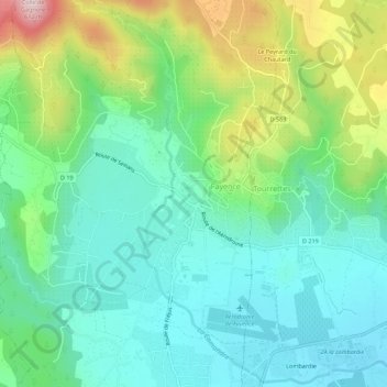 Mapa topográfico Le Grand Jardin, altitude, relevo