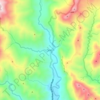 Mapa topográfico Tipakis, altitude, relevo