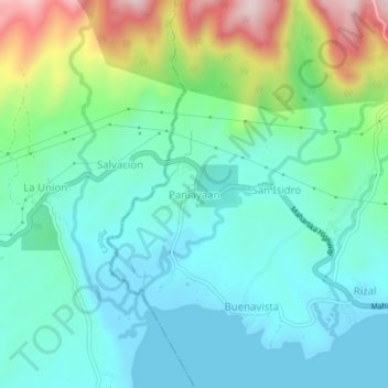 Mapa topográfico Panlayaan, altitude, relevo