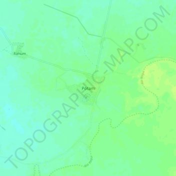 Mapa topográfico Pótam, altitude, relevo