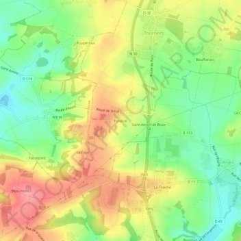 Mapa topográfico Fenêtre, altitude, relevo