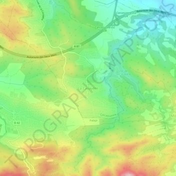 Mapa topográfico La Cavayère, altitude, relevo