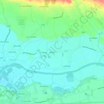 Mapa topográfico Lamole, altitude, relevo