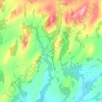 Mapa topográfico Camborne, altitude, relevo