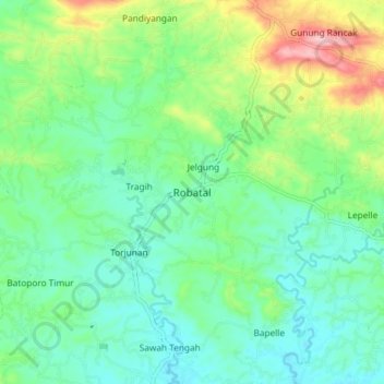 Mapa topográfico Robatal, altitude, relevo