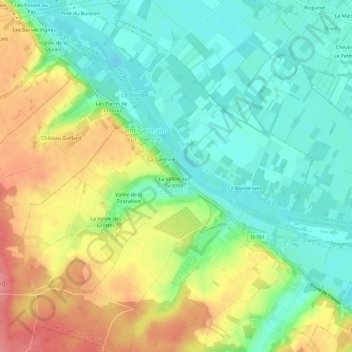 Mapa topográfico La Motte Fiche, altitude, relevo