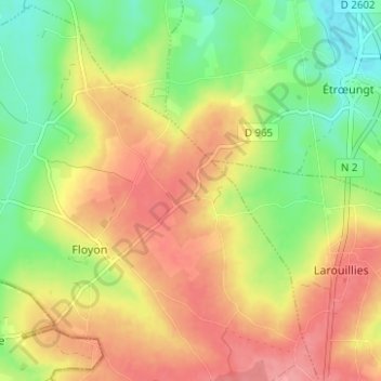 Mapa topográfico Le Plouy, altitude, relevo