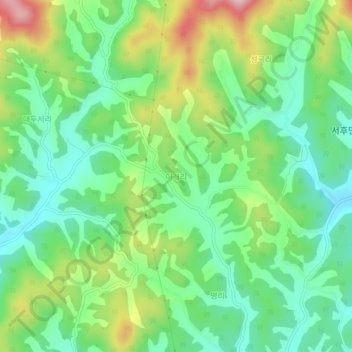 Mapa topográfico 이개리, altitude, relevo