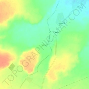 Mapa topográfico Al Aziziyah, altitude, relevo