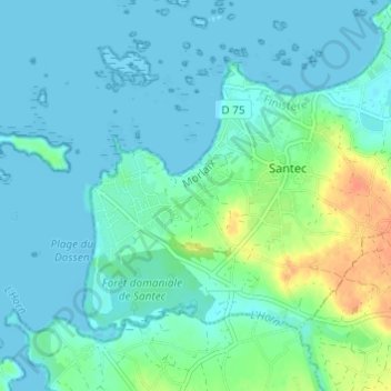 Mapa topográfico Méchou Rouz, altitude, relevo