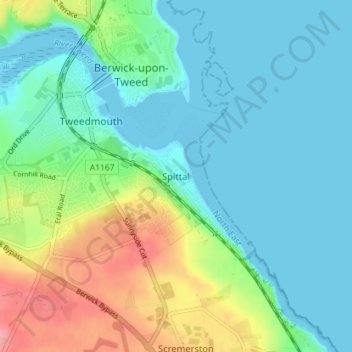 Mapa topográfico Spittal, altitude, relevo