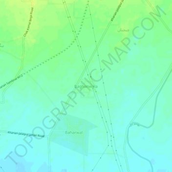 Mapa topográfico Baghanwala, altitude, relevo