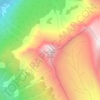 Mapa topográfico Lockwood Peak, altitude, relevo