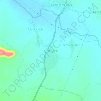 Mapa topográfico A. Konduru, altitude, relevo