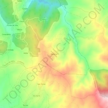 Mapa topográfico Ramiras, altitude, relevo