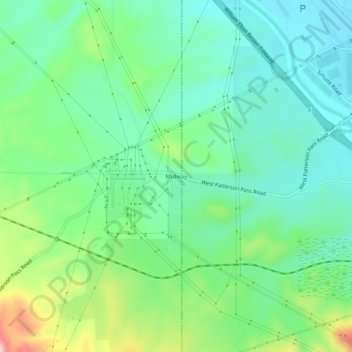 Mapa topográfico Midway, altitude, relevo