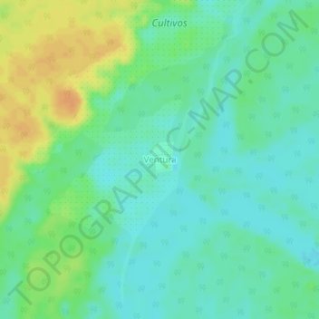 Mapa topográfico Ventura, altitude, relevo