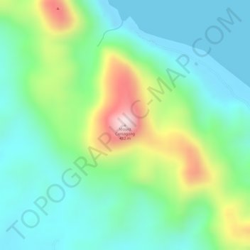 Mapa topográfico Mount Camagong, altitude, relevo
