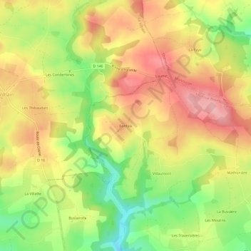 Mapa topográfico Bonfaix, altitude, relevo