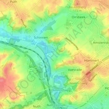Mapa topográfico Thull, altitude, relevo