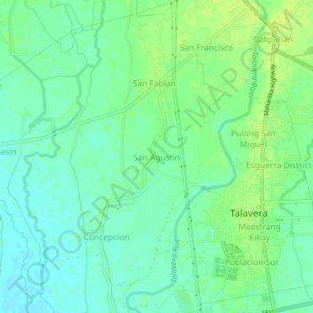 Mapa topográfico San Agustin, altitude, relevo