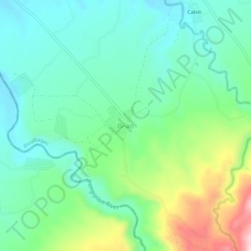Mapa topográfico Bi-ao, altitude, relevo