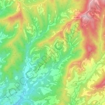 Mapa topográfico Gaià, altitude, relevo