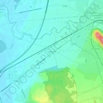 Mapa topográfico Les Rousses, altitude, relevo
