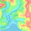 Mapa topográfico Tywardreath, altitude, relevo