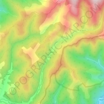 Mapa topográfico La Rougerie, altitude, relevo