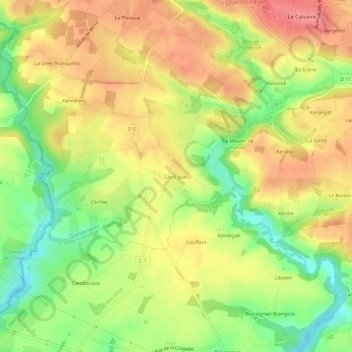 Mapa topográfico Saint-Jean, altitude, relevo