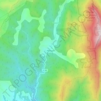 Mapa topográfico Messages, altitude, relevo