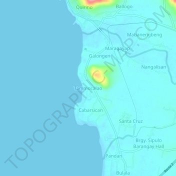 Mapa topográfico Tammocalao, altitude, relevo