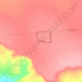 Mapa topográfico Itaquerê, altitude, relevo